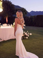 Princess Mermaid Beach Strapless Satin Dresses For Wedding Mychicdress